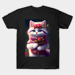 Adorable Cat Illustration- Modern Digital Art T-Shirt